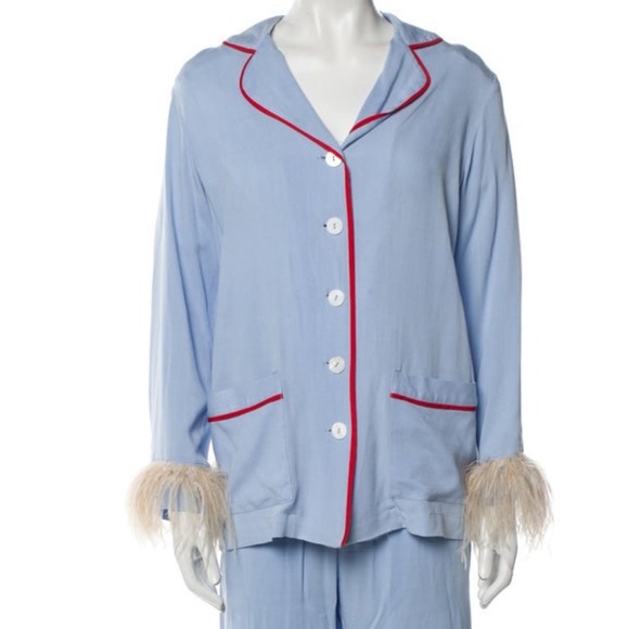Sleeper Party Pajama Shirt with Feathers in Blue size - S SOLD OUT EVERYWHERE - Picture 4 of 8